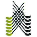SET OF 12 STICKS 85cm + 3 BALLS FOR FLOORBALL/UNIHOCKEY
