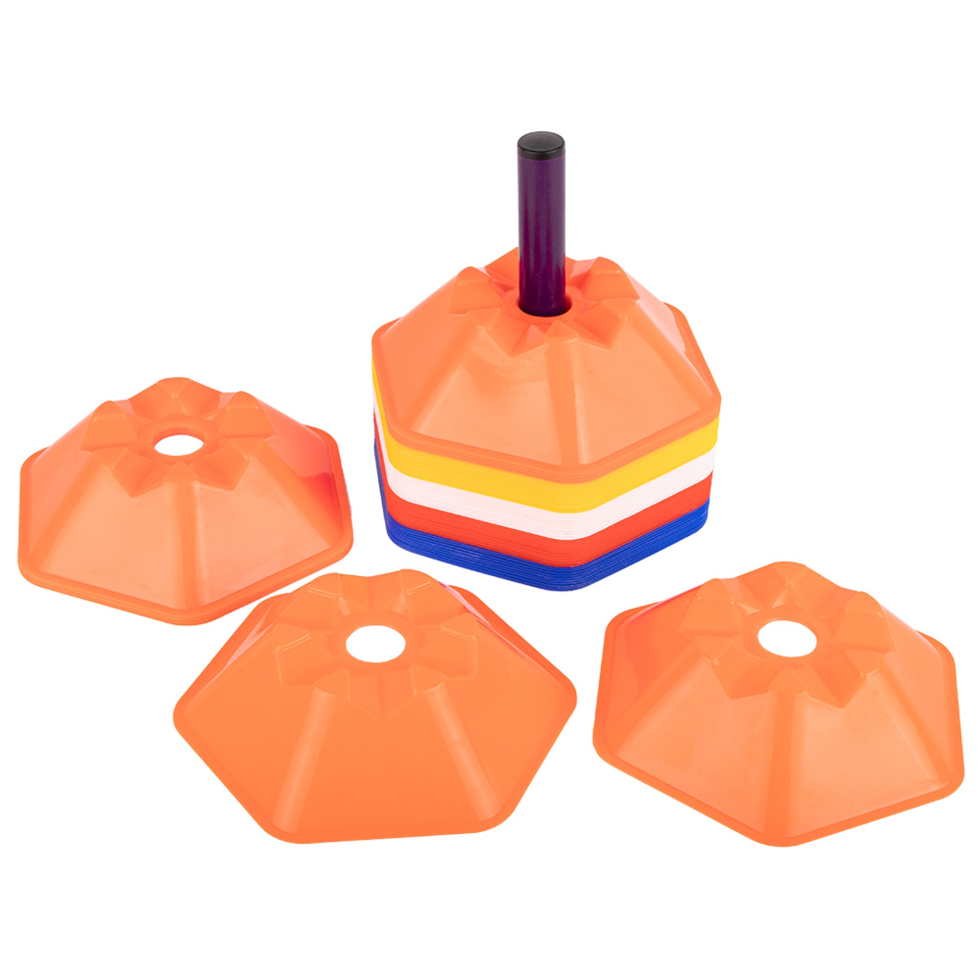 MARCOS DELIMITADORES DE ESPACIO HEXAGONALES (50 UNIDADES)