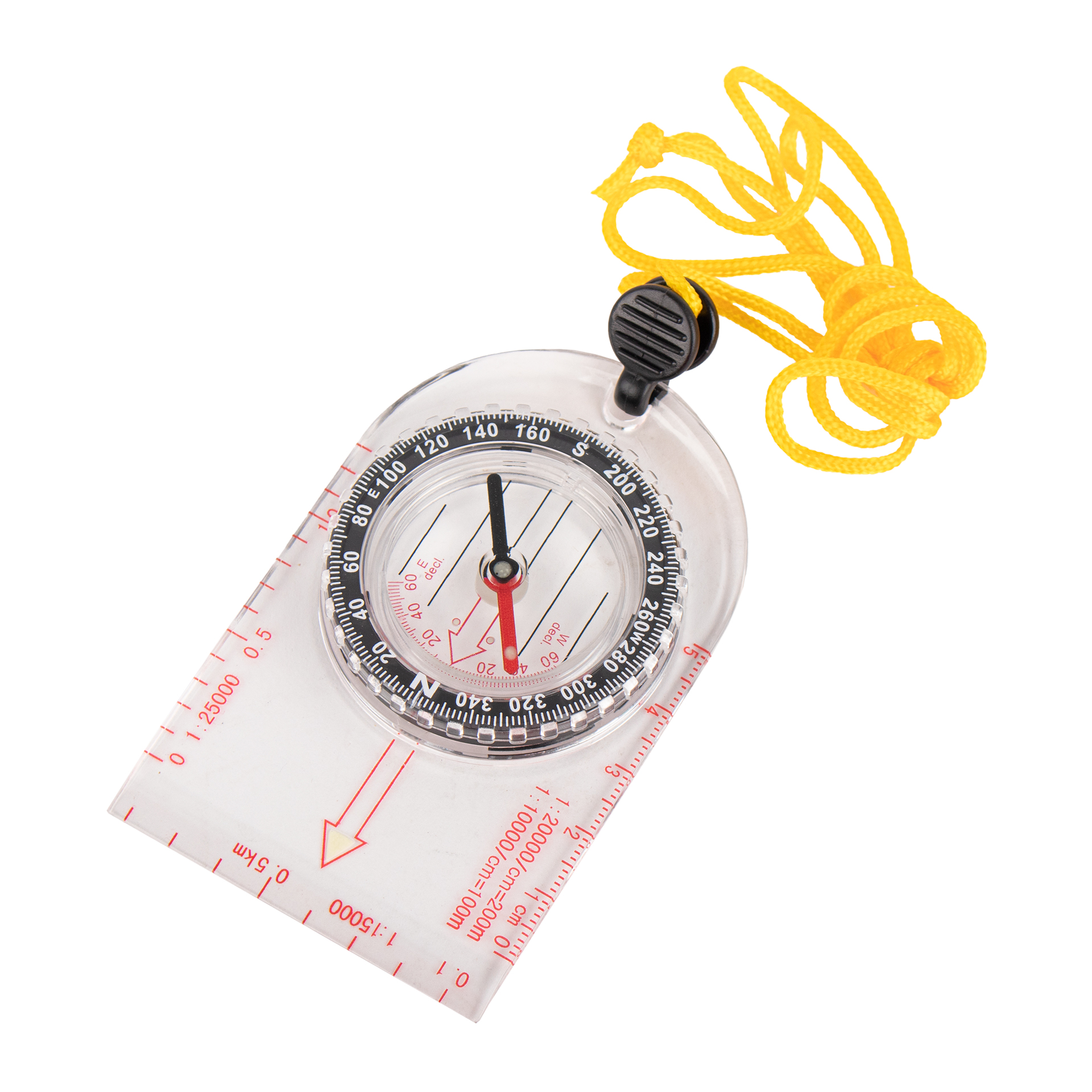 BRÚJULA ESCOLAR TRANSPARENTE CON CORREA