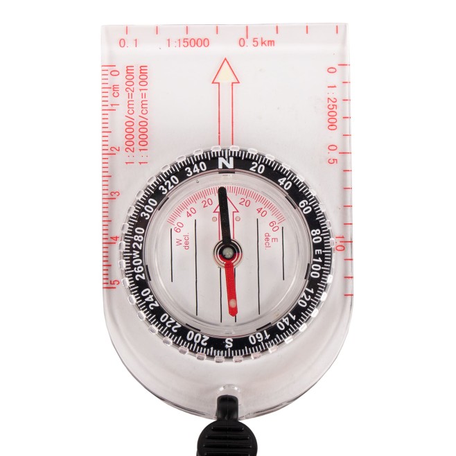 TRANSPARENT SCHOOL THUMB COMPASS WITH STRAP