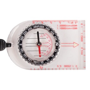 TRANSPARENT SCHOOL THUMB COMPASS WITH STRAP