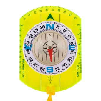 YELLOW SCHOOL THUMB COMPASS WITH STRAP
