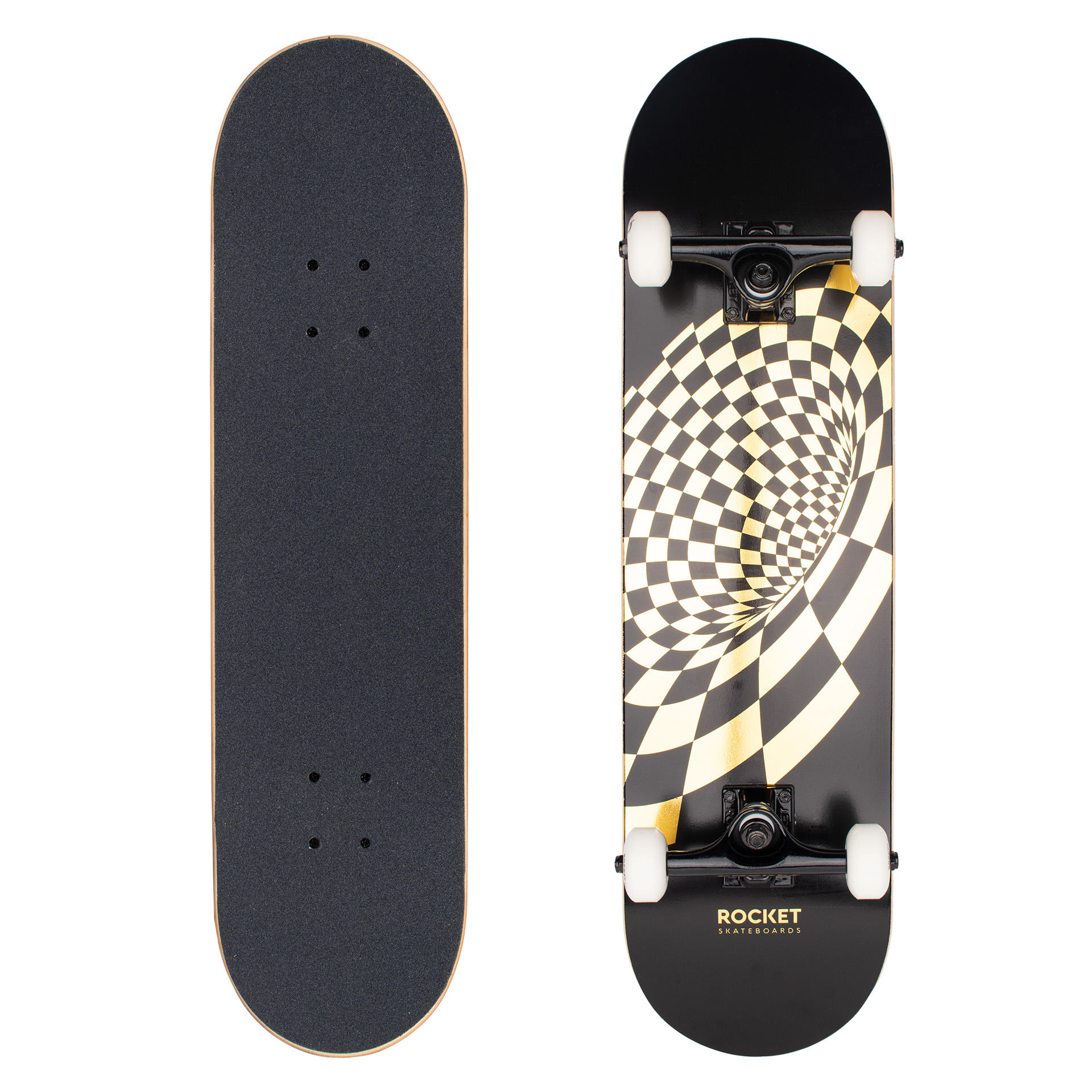 SKATEBOARD ROCKET VORTEX FOIL GOLD 8.00 IN
