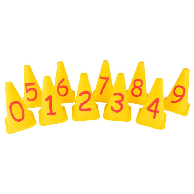 CONJUNTO DE 10 CONES NUMERADOS (0-9)