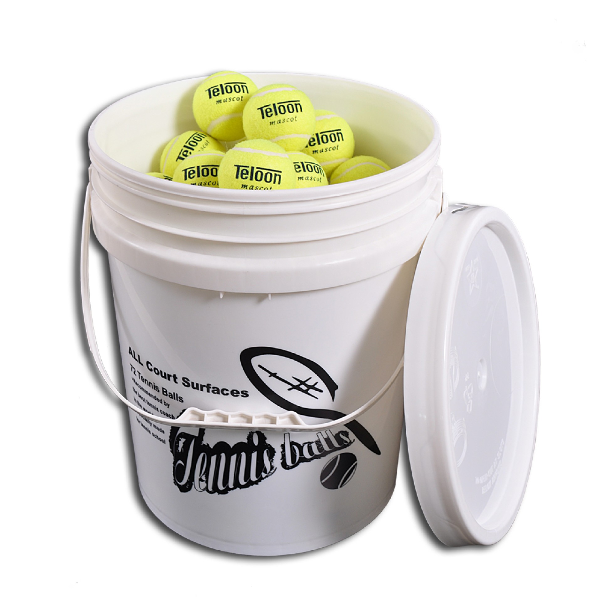 CUBO DE PELOTAS DE TENIS DE CAMPO TOPGIM (72 UNIDADES)