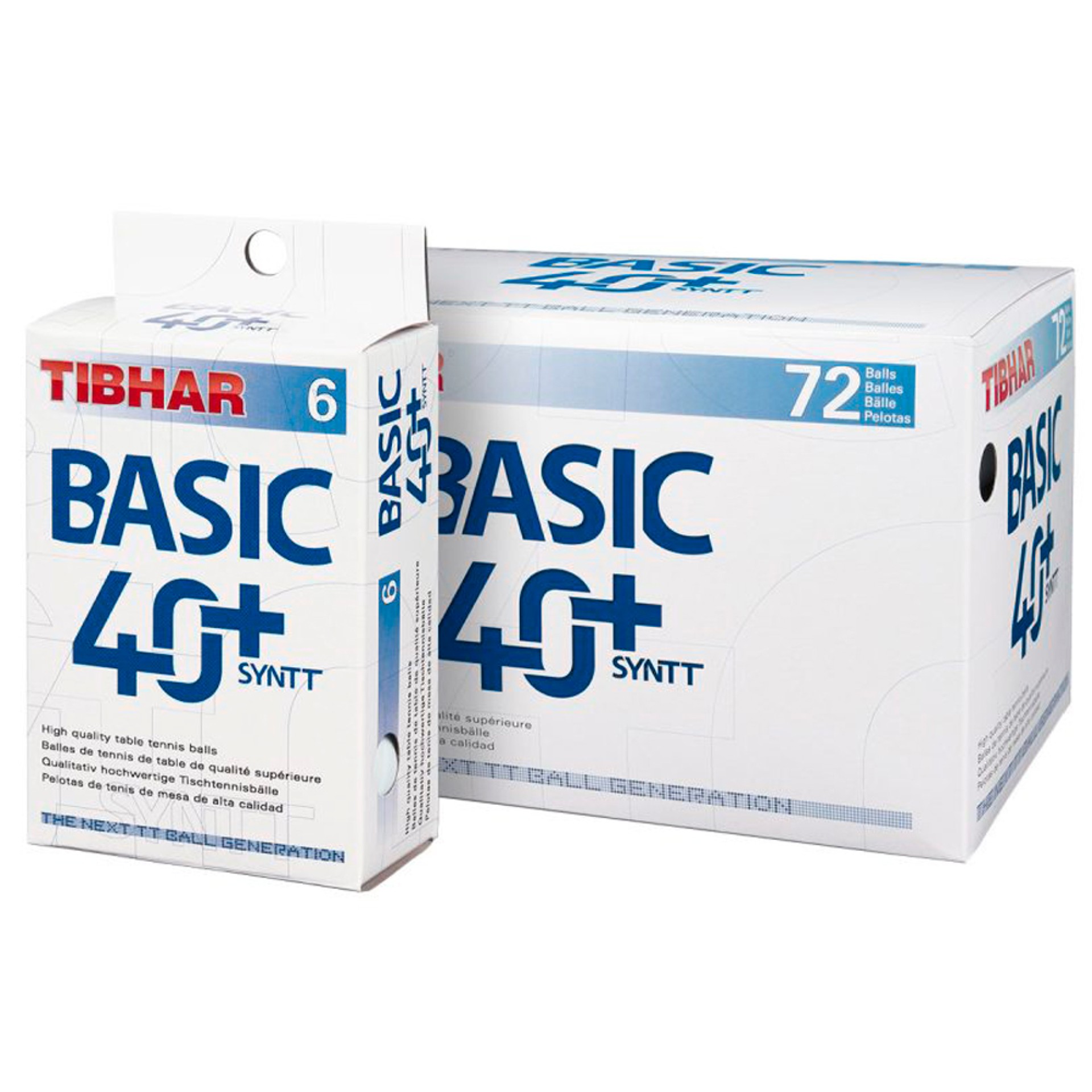 PELOTA PING PONG TIBHAR BASIC 40+ SYNTT NG (72 UNIDADES)