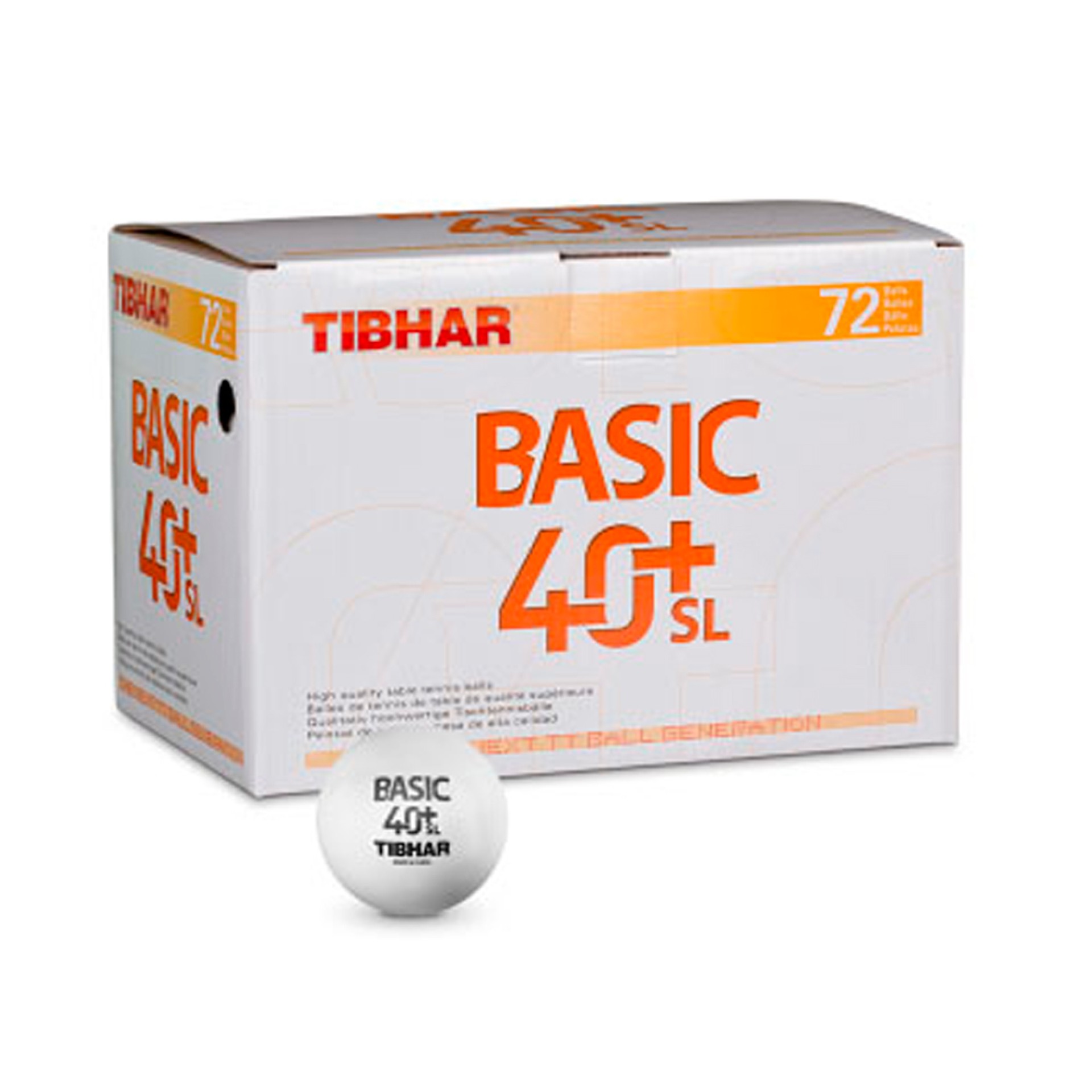 PELOTA PING PONG TIBHAR BASIC 40+SL (72 UNIDADES)