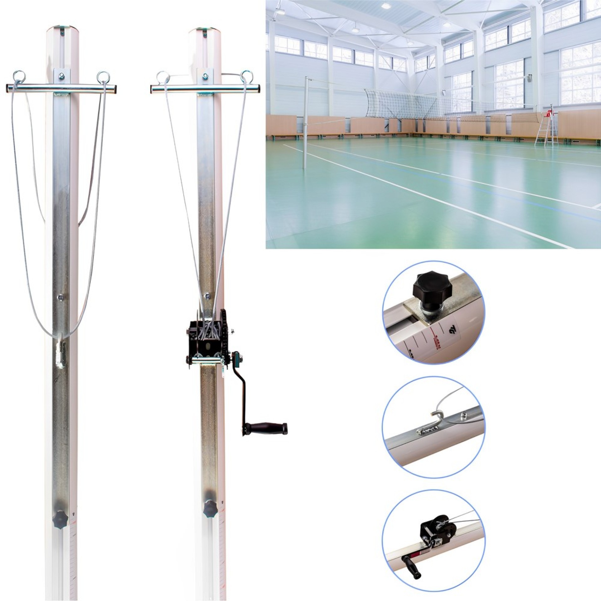 PAR DE POSTES DE VOLEIBOL PREMIUM