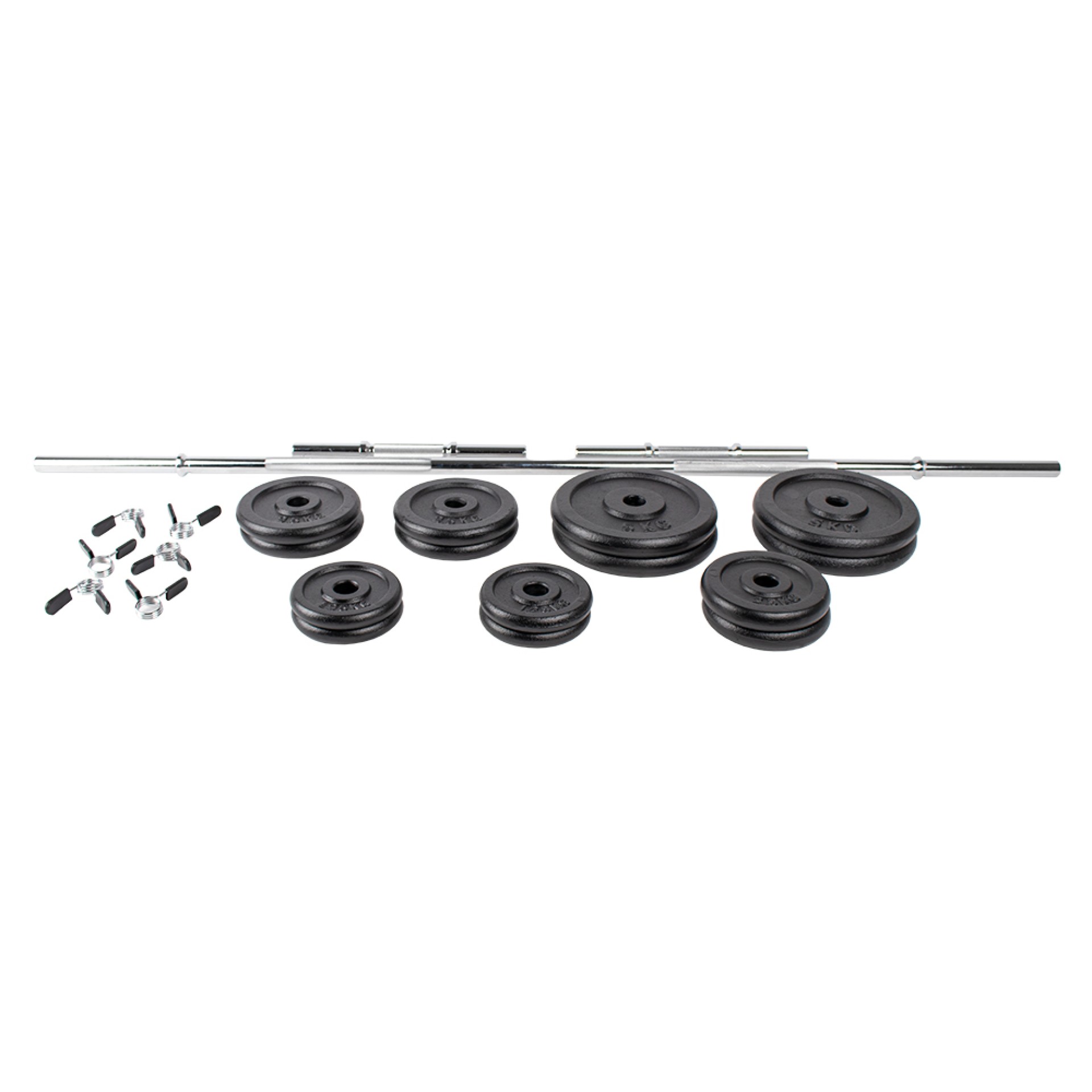 SET DE BARRA Y MANCUERNAS HOME FITNESS (48KG)