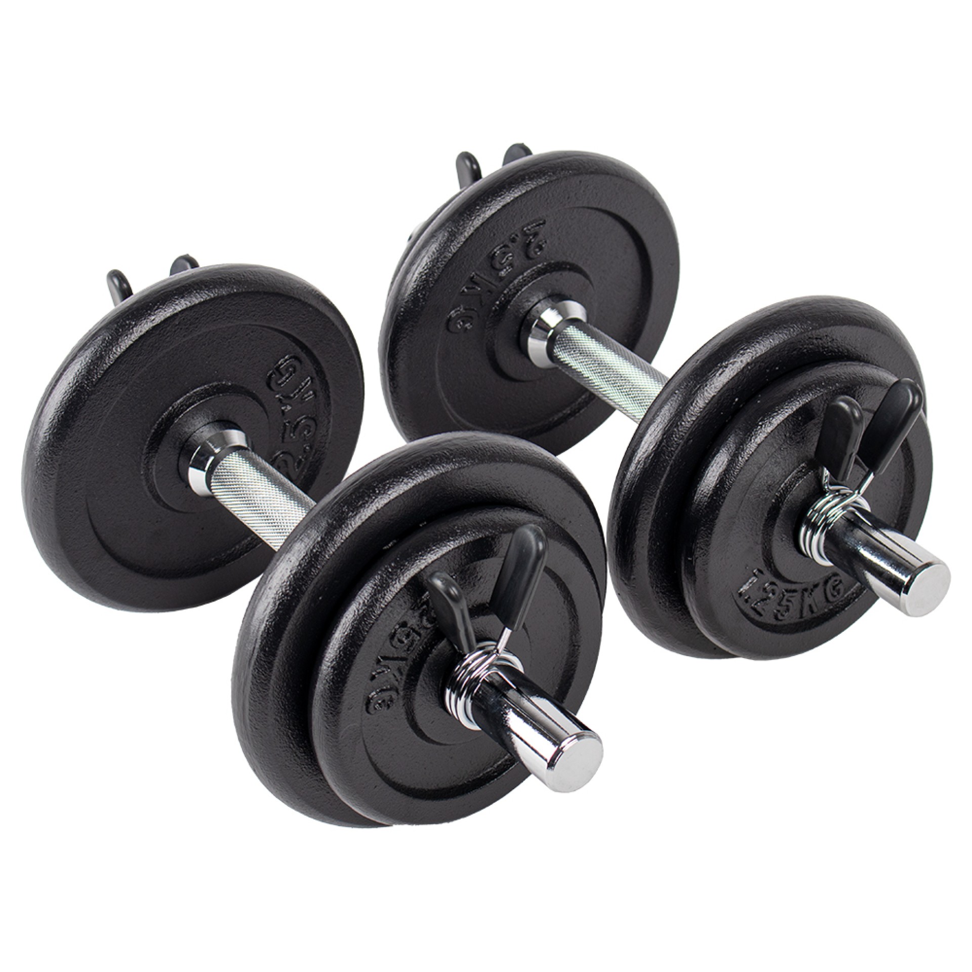 SET DE BARRA Y MANCUERNAS HOME FITNESS (48KG)