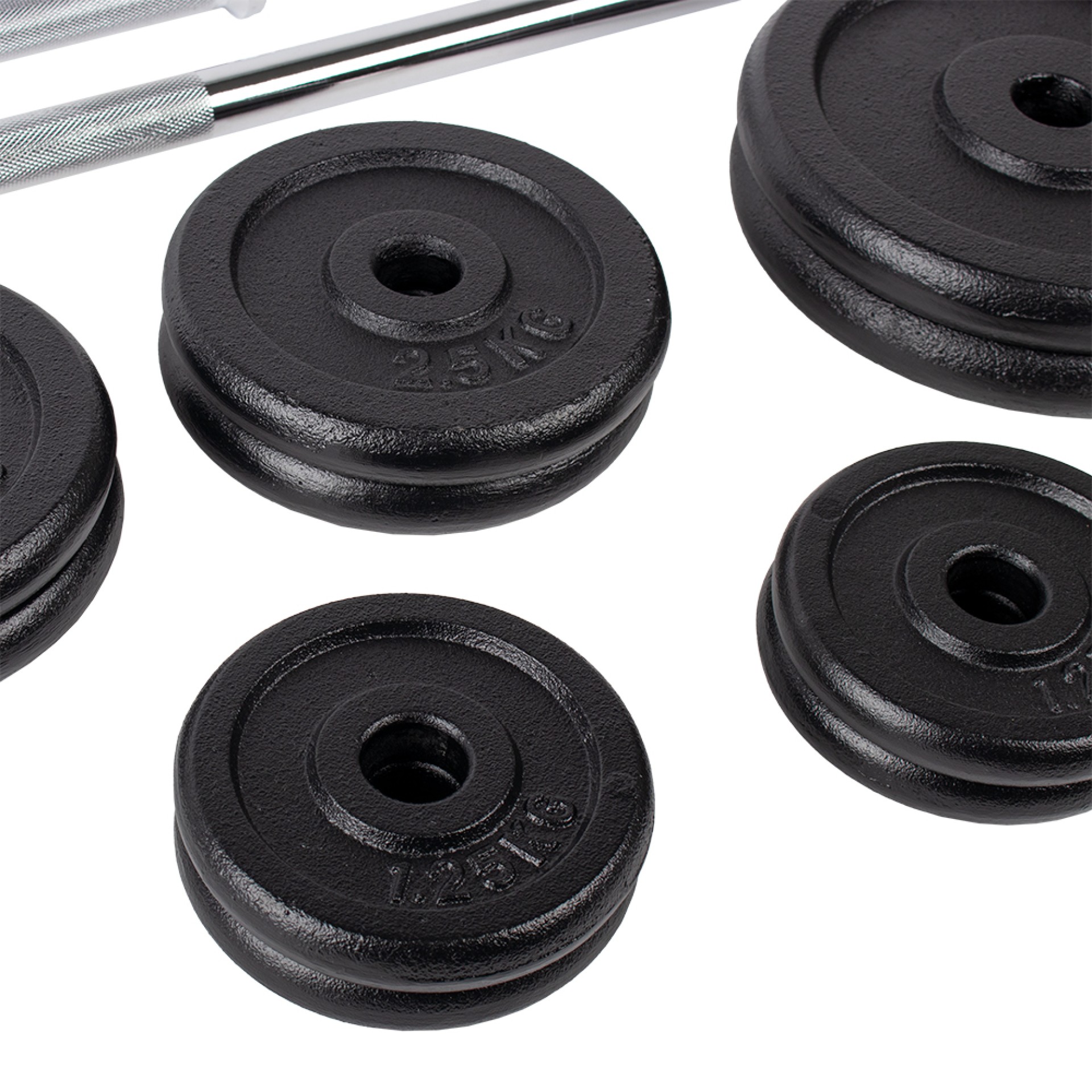 SET DE BARRA Y MANCUERNAS HOME FITNESS (48KG)