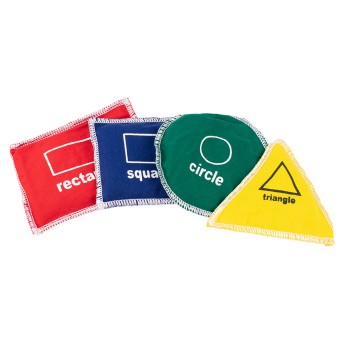 SET OF 4 BAGS WITH GEOMETRIC SHAPES IN ENGLISH