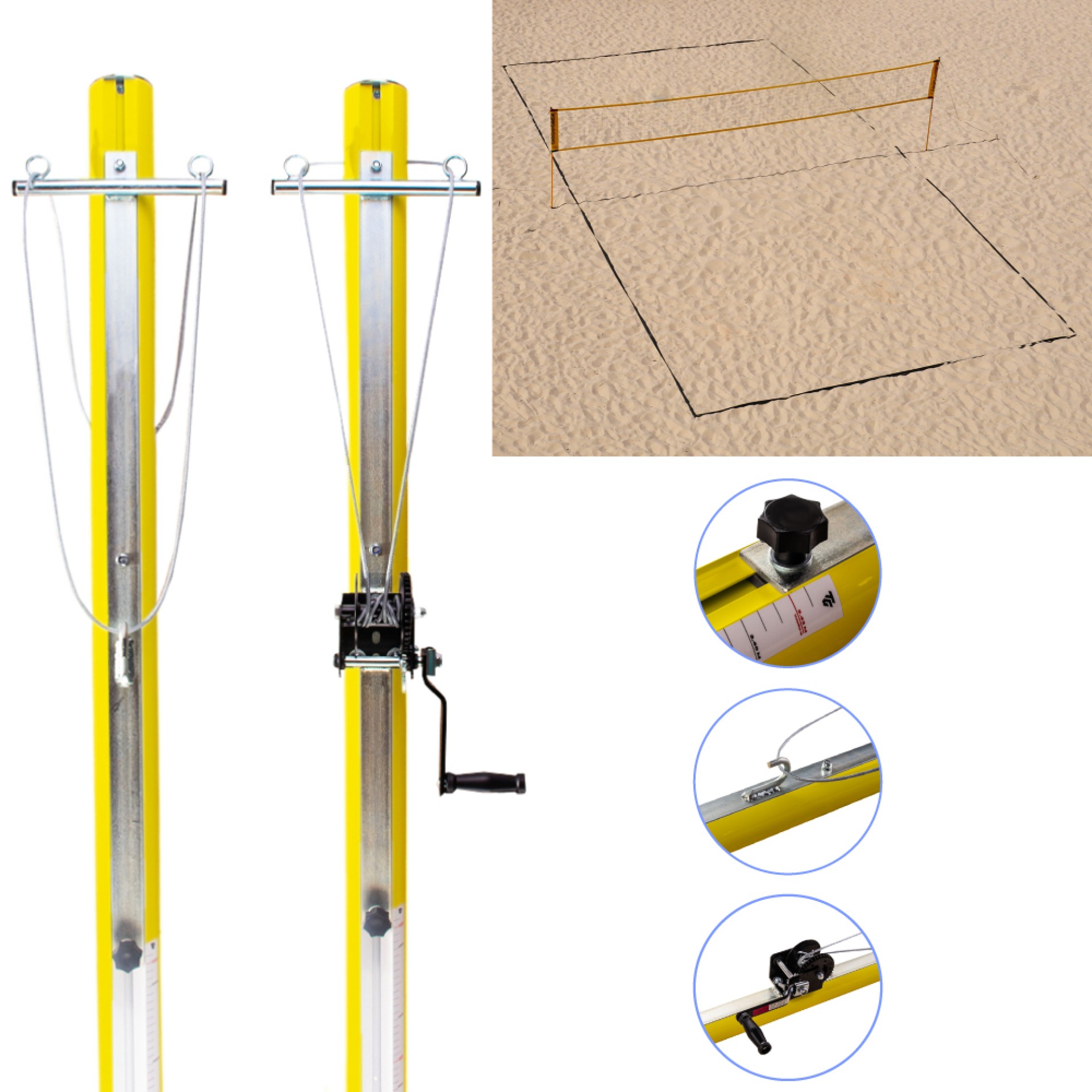 PAR DE POSTES DE VOLEIBOL PLAYA PREMIUM