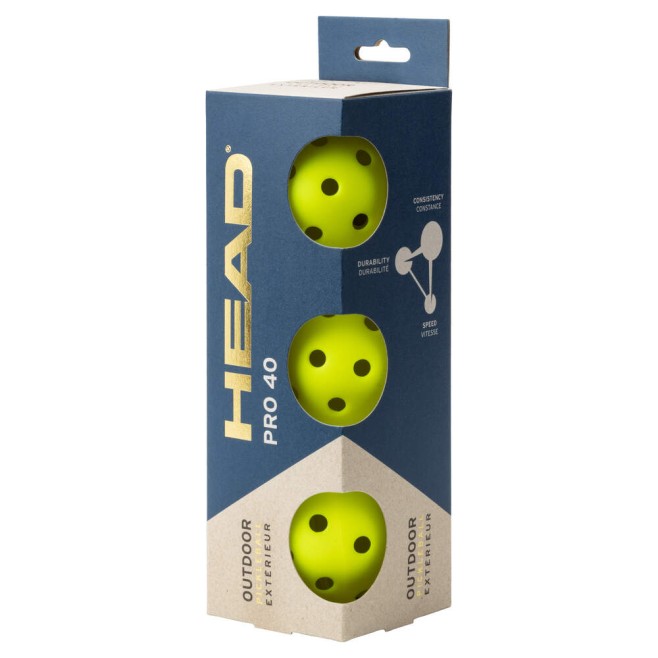 BOLA PICKLEBALL HEAD 40 PRO OUTDOOR (3 UNIDADES)