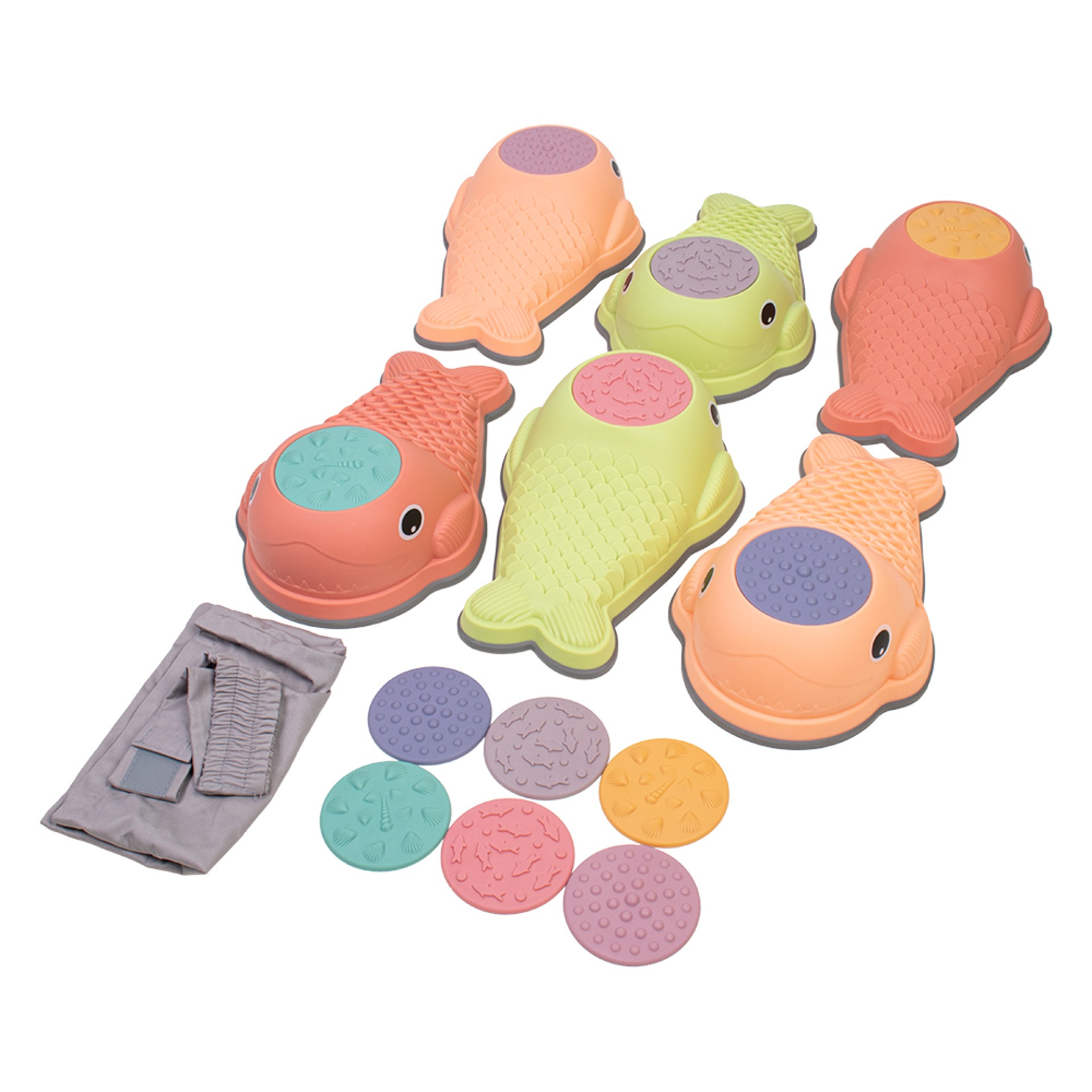 JUEGO DE DISCOS TÁCTILES CON FORMA DE PEZ