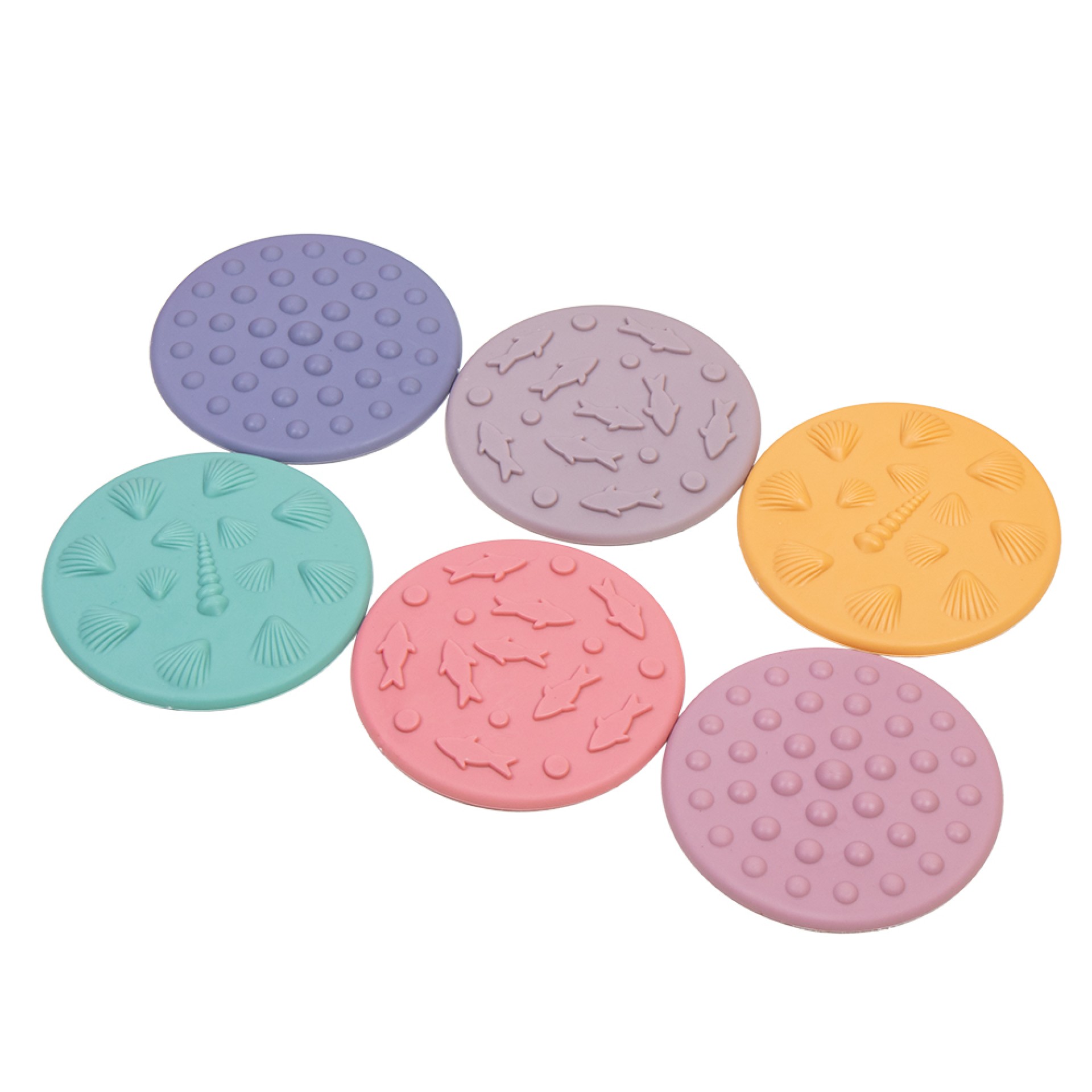 JUEGO DE DISCOS TÁCTILES CON FORMA DE PEZ