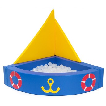 PISCINA DE BOLAS DE CANTO - BARCO  VELA - 130x130x35cm