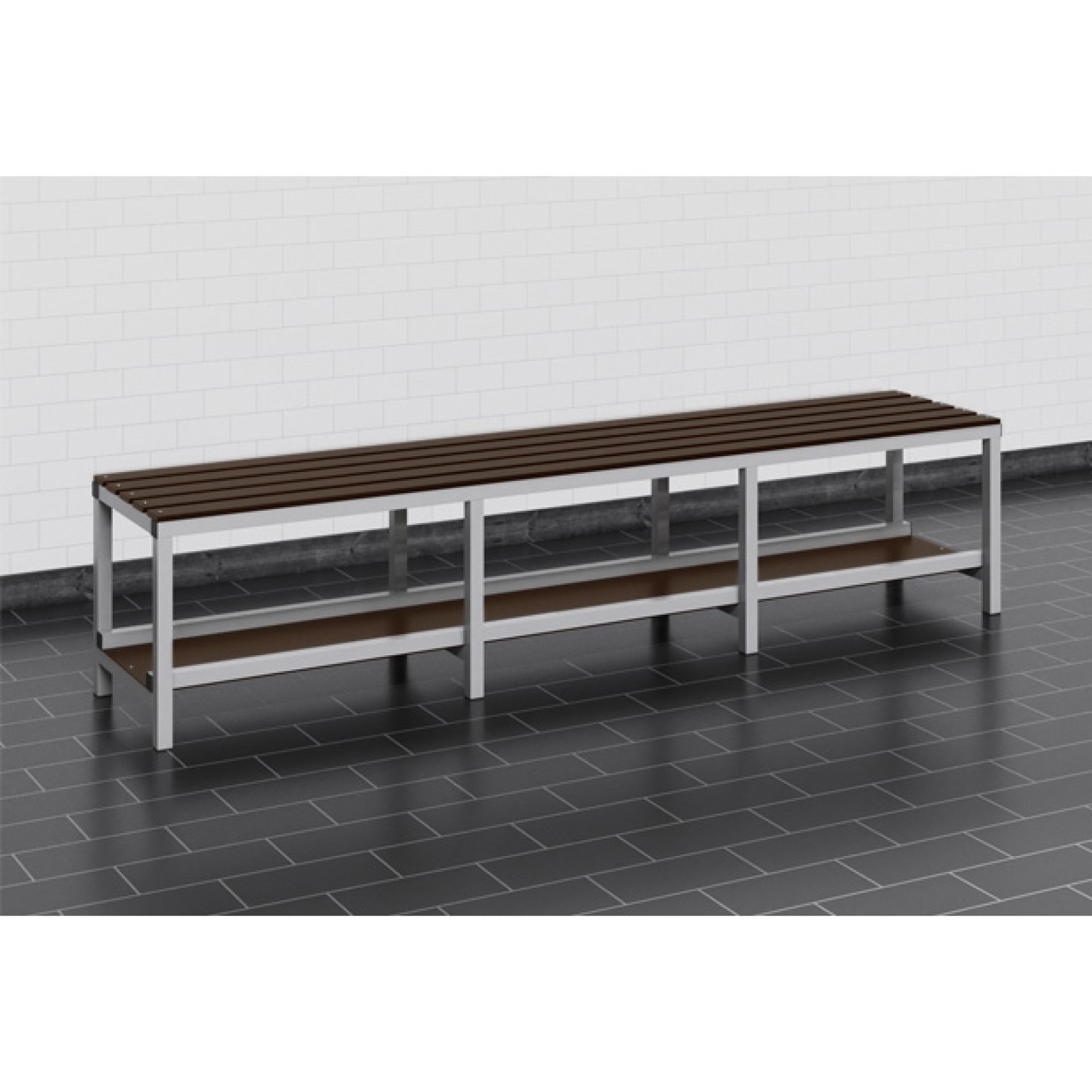 BANCO DE BAÑO DE ALUMINIO CON ZAPATERO