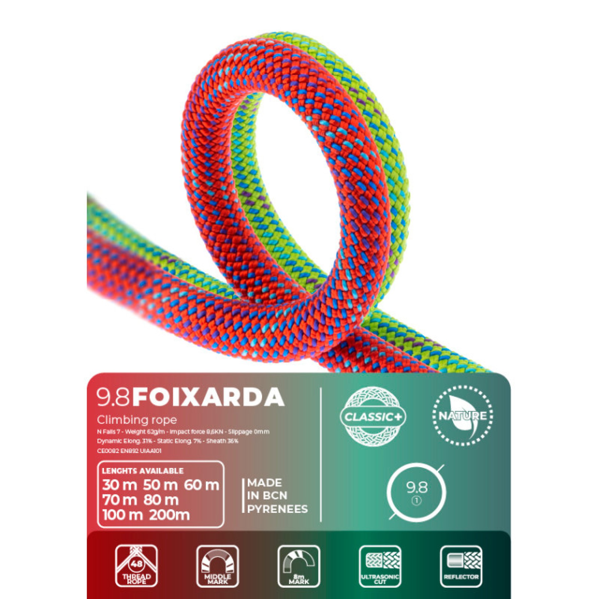 CUERDA ESCALADA DINÁMICA FIXE FOIXARDA 9.8