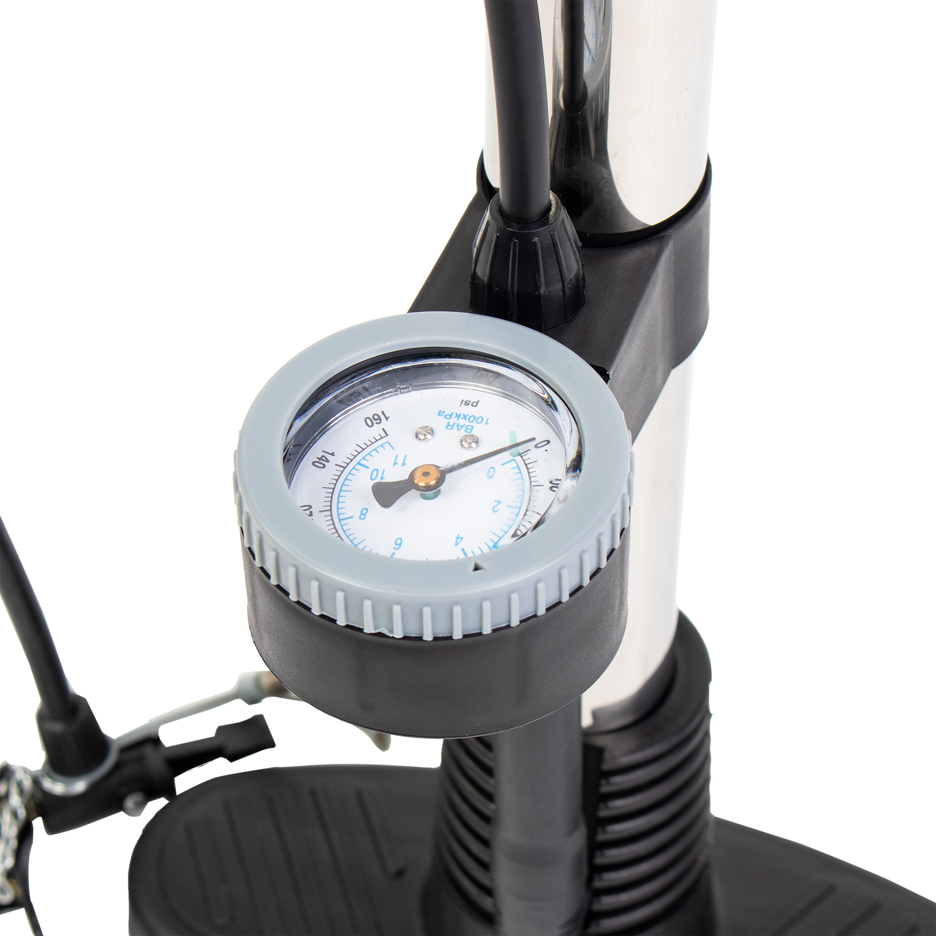 BOMBA DE AIRE VERTICAL TUBO METALICO CON MANÓMETRO 60cm