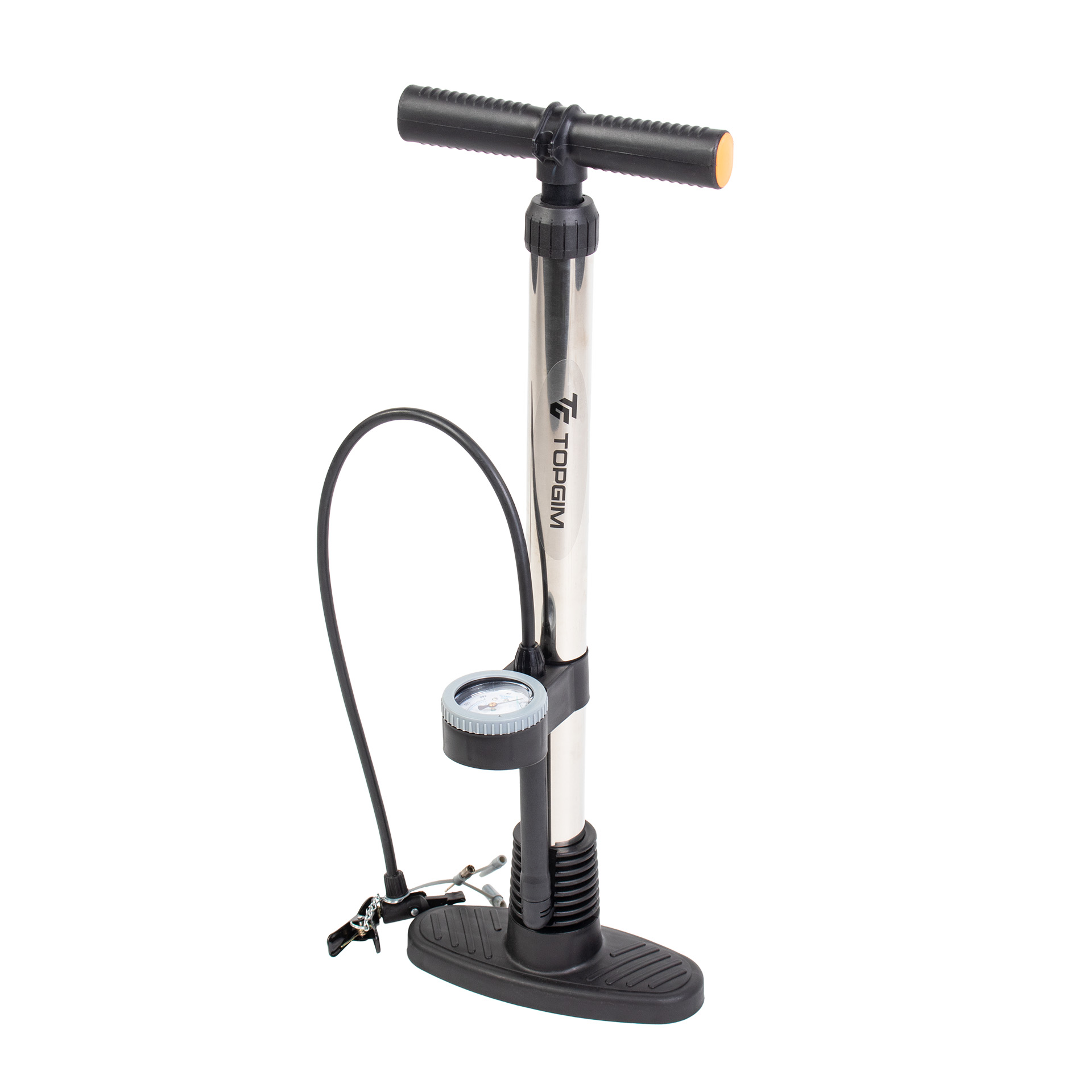 BOMBA DE AIRE VERTICAL TUBO METALICO CON MANÓMETRO 60cm