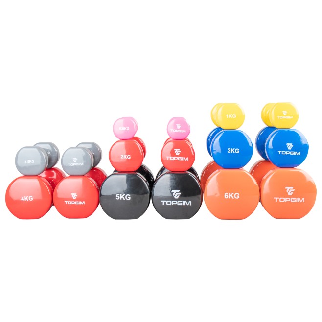 VINYL HEXAGONAL DUMBBELLS (PAIR)