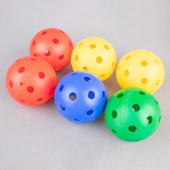 CONJUNTO DE 6 BOLAS PERFURADAS RGIDAS - 7cm