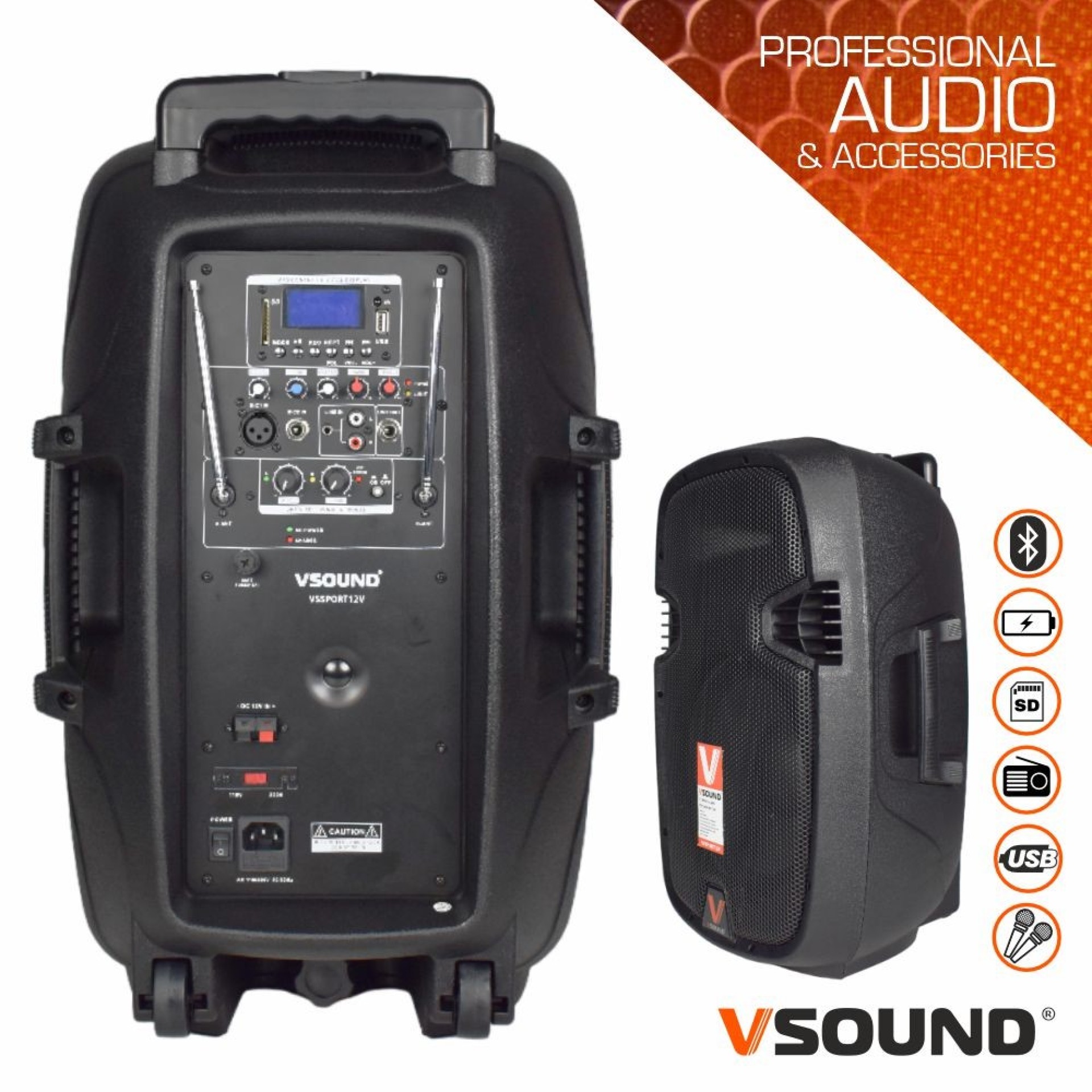 SISTEMA DE SONIDO PORTÁTIL 500W IBIZA 12 UHF CON BATERÍA