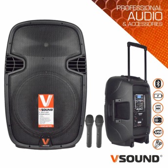 SISTEMA DE SOM PORTTIL 500W VSOUND 12 UHF C/ BATERIA