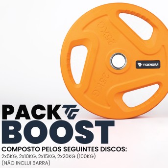 PACK BOOST DISCOS OLMPICOS COM PEGAS (100kg)