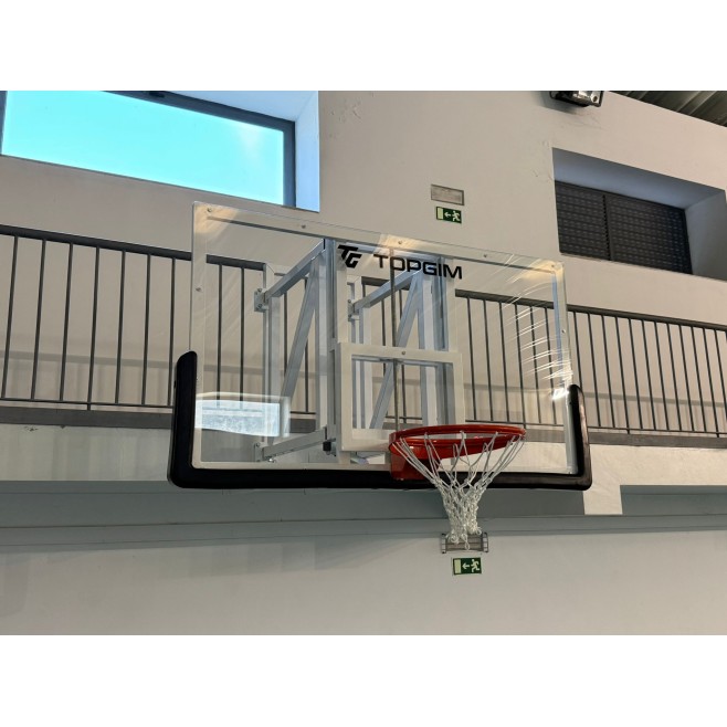 UNIDADE DE BASQUETEBOL OFICIAL COM REBATIMENTO LATERAL E AJUSTÁVEL EM ALTURA