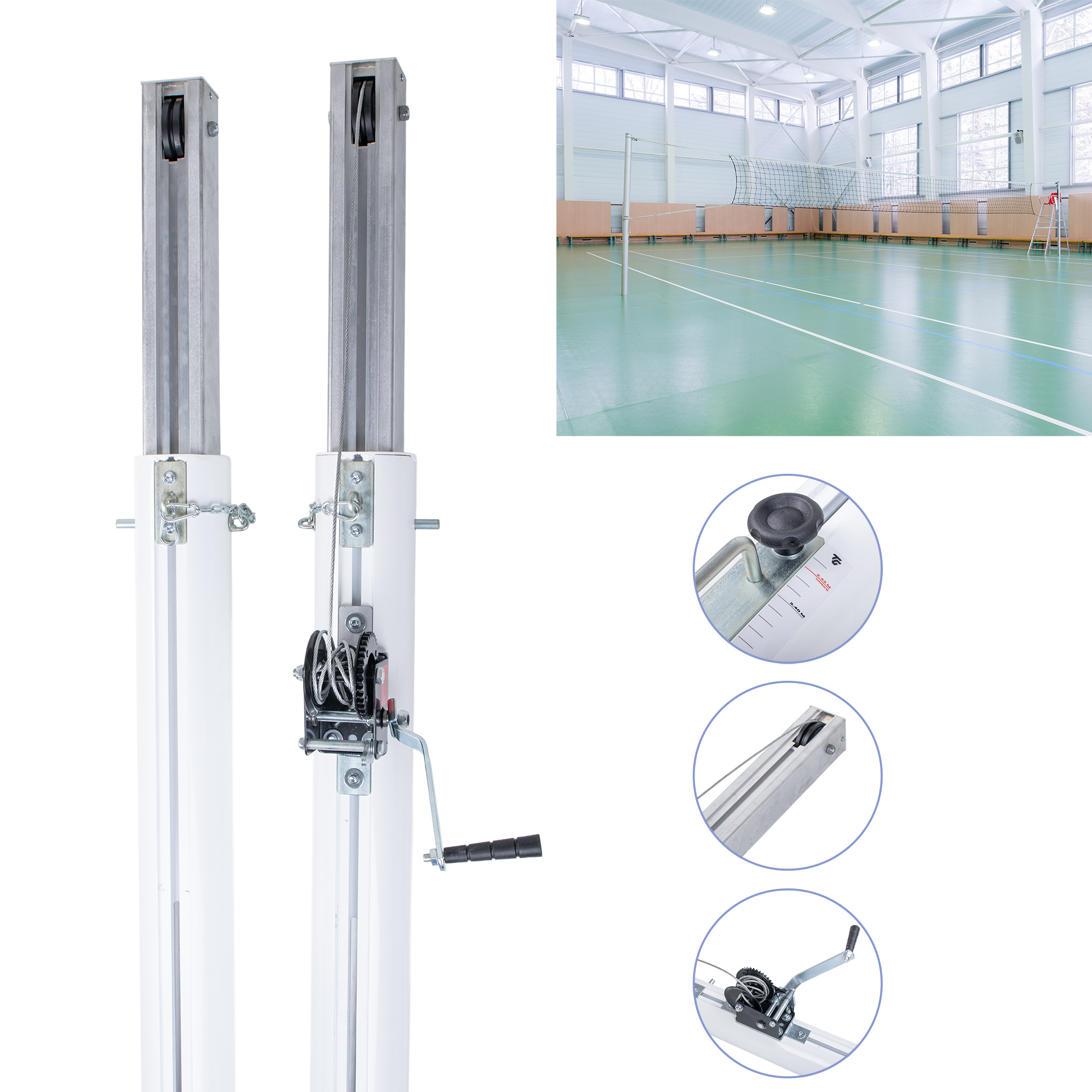 PAR DE POSTES DE VOLEIBOL ALTA COMPETICIÓN