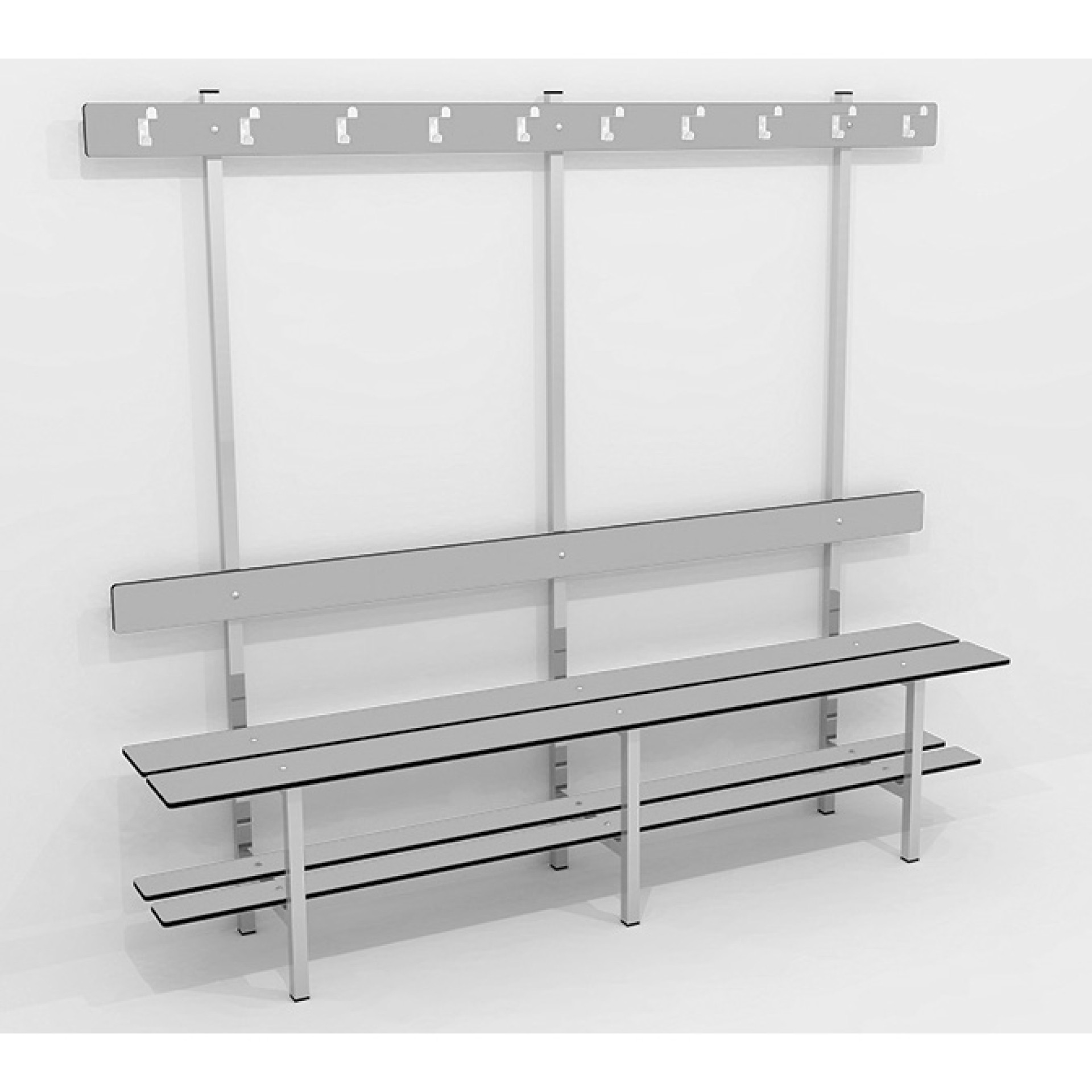 SIMPLE 4-FUNCTION PHENOLIC LOCKEROOM BENCH