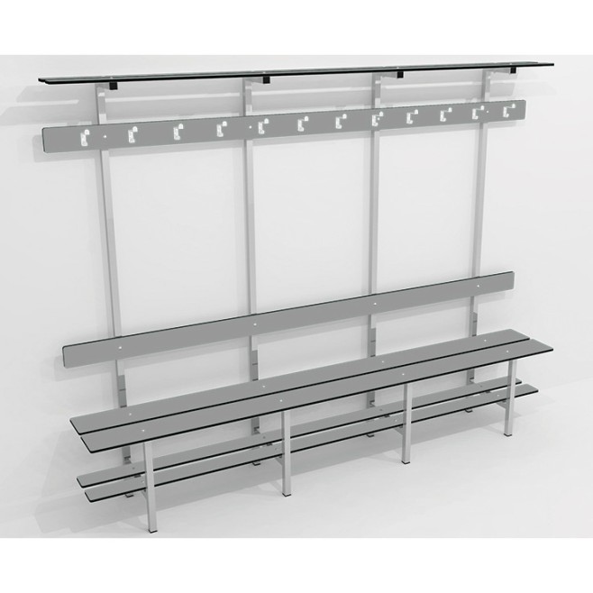 SIMPLE 5-FUNCTION PHENOLIC LOCKEROOM BENCH