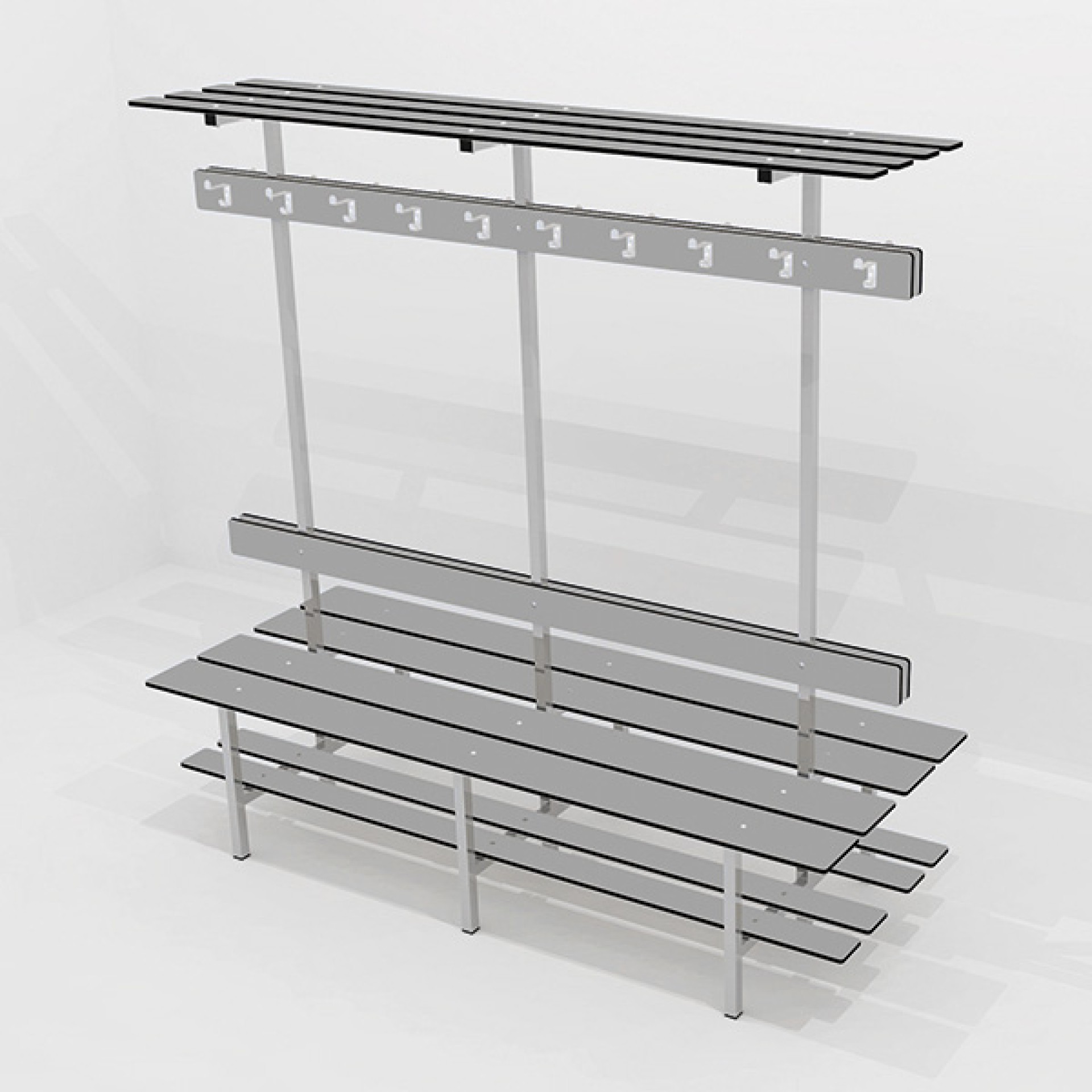 5-FUNCTION DOUBLE PHENOLIC LOCKEROOOM BENCH