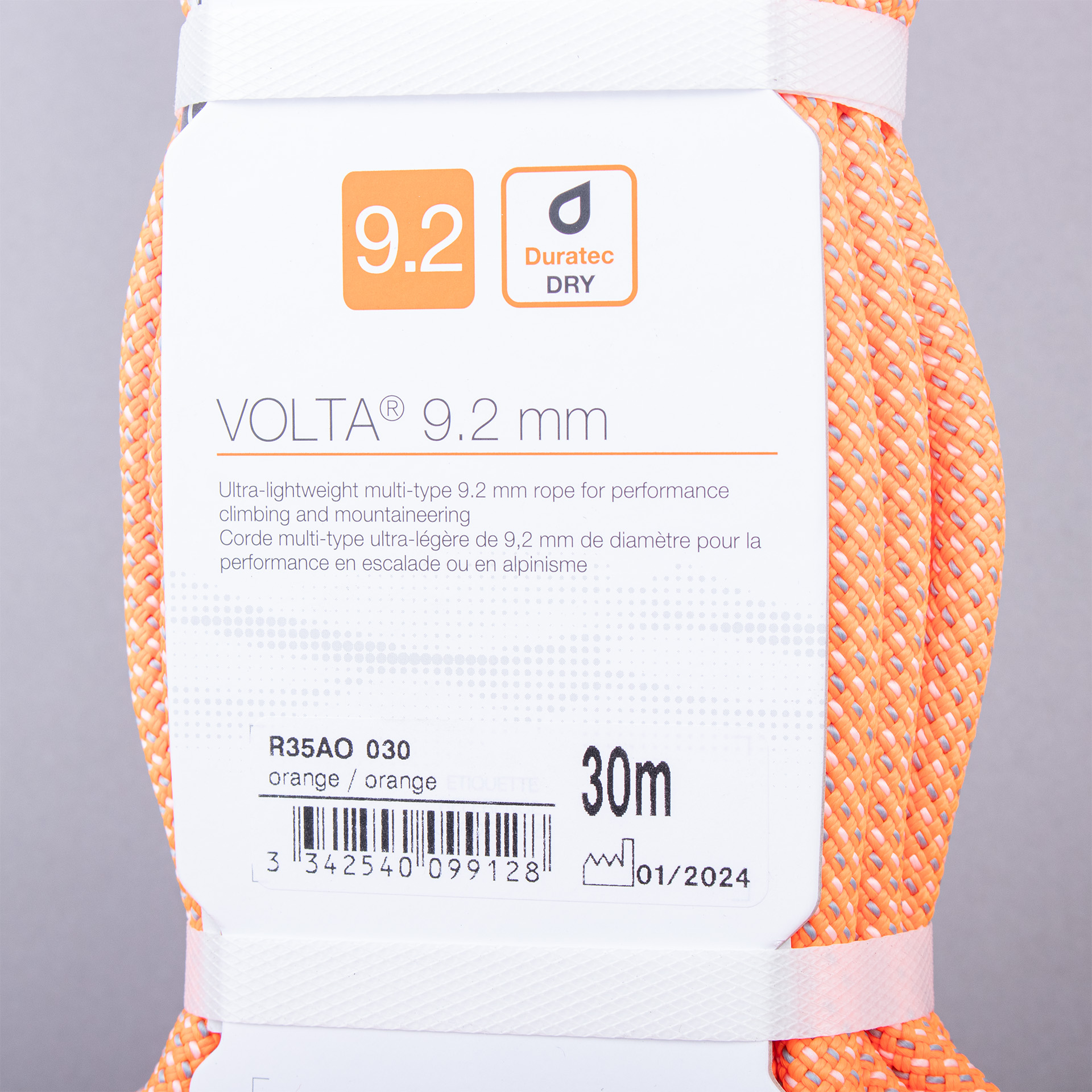 CUERDA ESCALADA DINÁMICA SIMPLE PETZL VOLTA 9.2