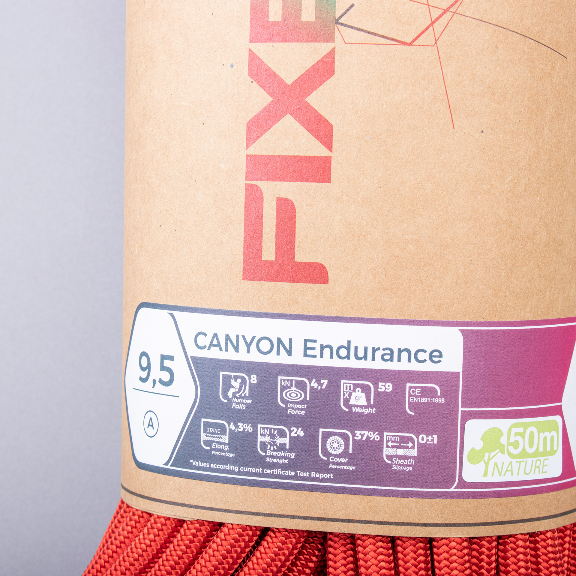SEMI-STATIC CLIMBING ROPE FIXE CANYON ENDURANCE 9.5-50m