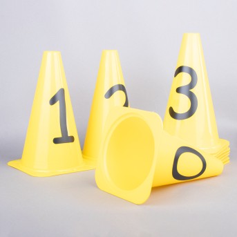SET OF 10 NUMBERED CONES (0-9)