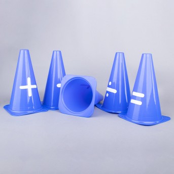 SET OF 5 CONES WITH MATHEMATICAL SYMBOLS
