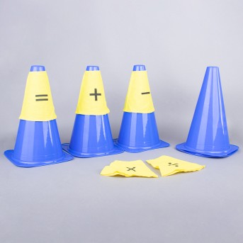 SET OF 5 COVERS WITH MATHEMATICAL SYMBOLS FOR CONES