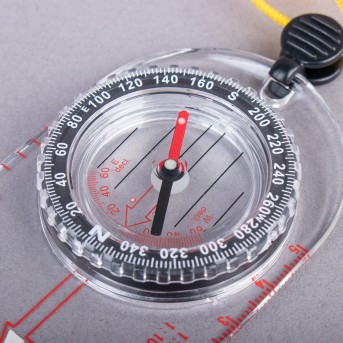 TRANSPARENT SCHOOL THUMB COMPASS WITH STRAP