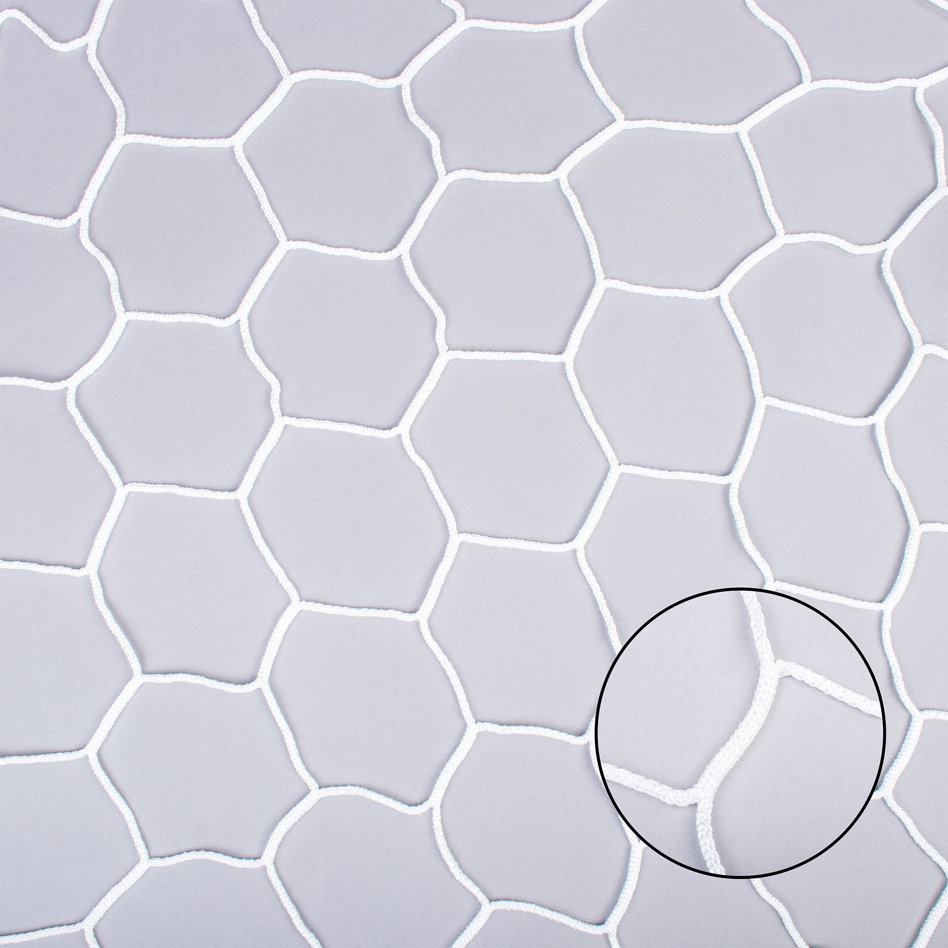 PAIR OF HEXAGONAL FOOTBALL 11 GOAL NETS (KNOTLESS)