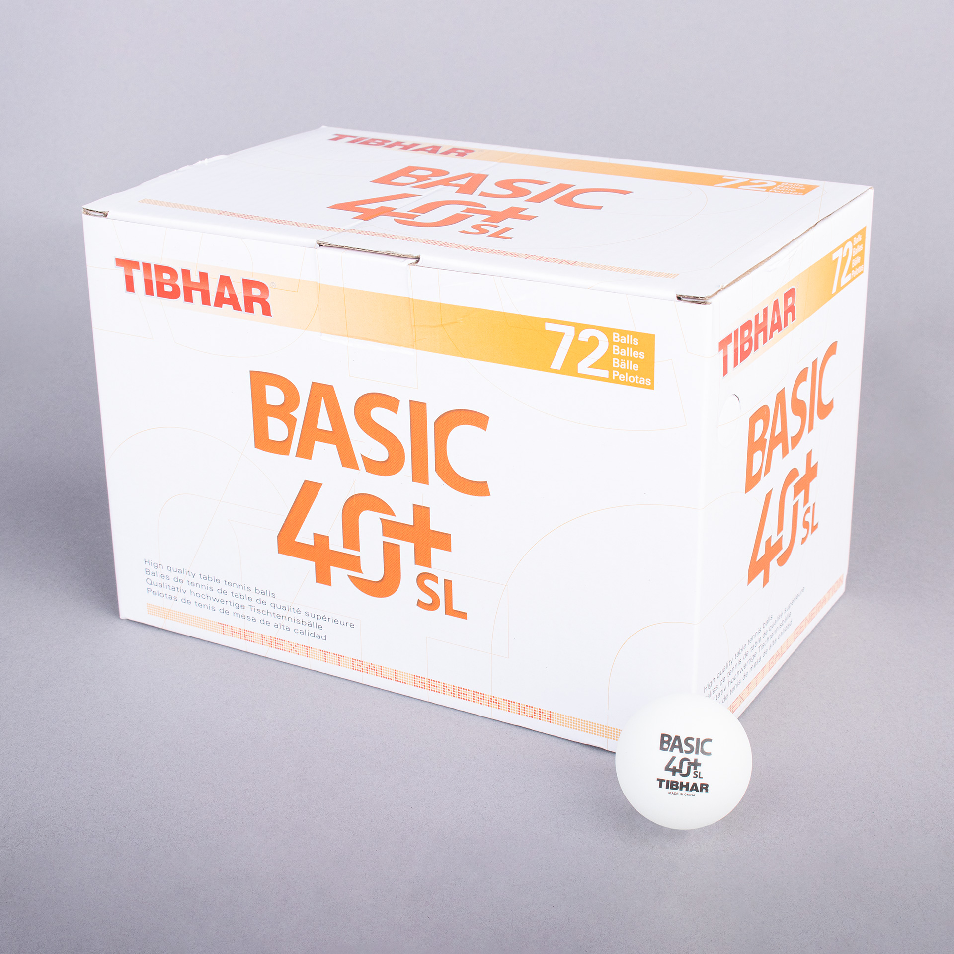 TABLE TENNIS BALL TIBHAR BASIC 40+SL (72 UNITS)