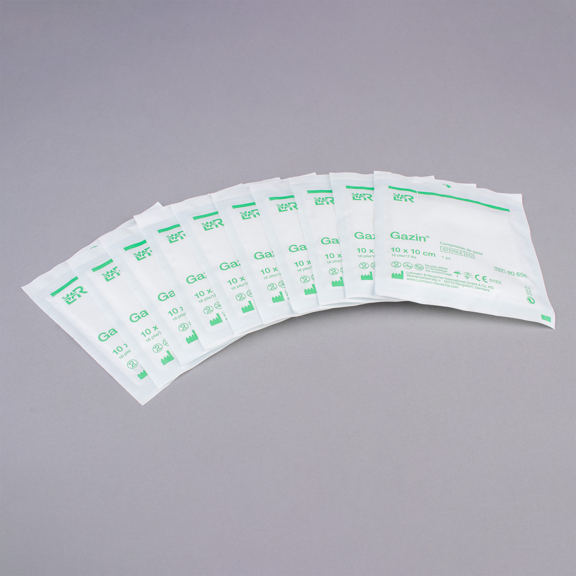 PACK OF 10 COMPRESSES 10x10cm