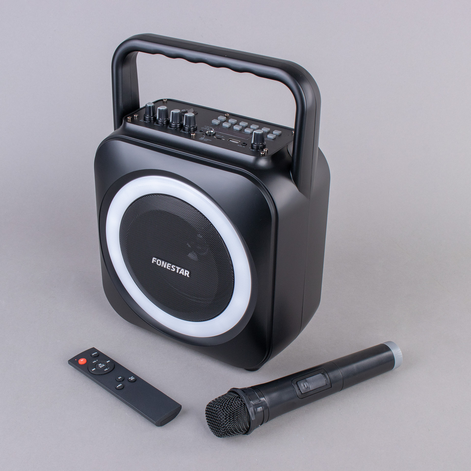 SISTEMA DE SONIDO PORTÁTIL FONESTAR BOX 35LED BATERÍA Y MICR